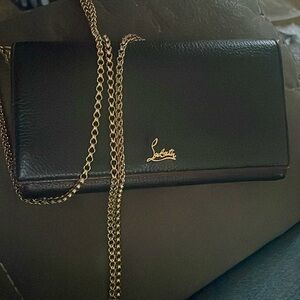 Christian Louboutin, leather black Crossbody bag